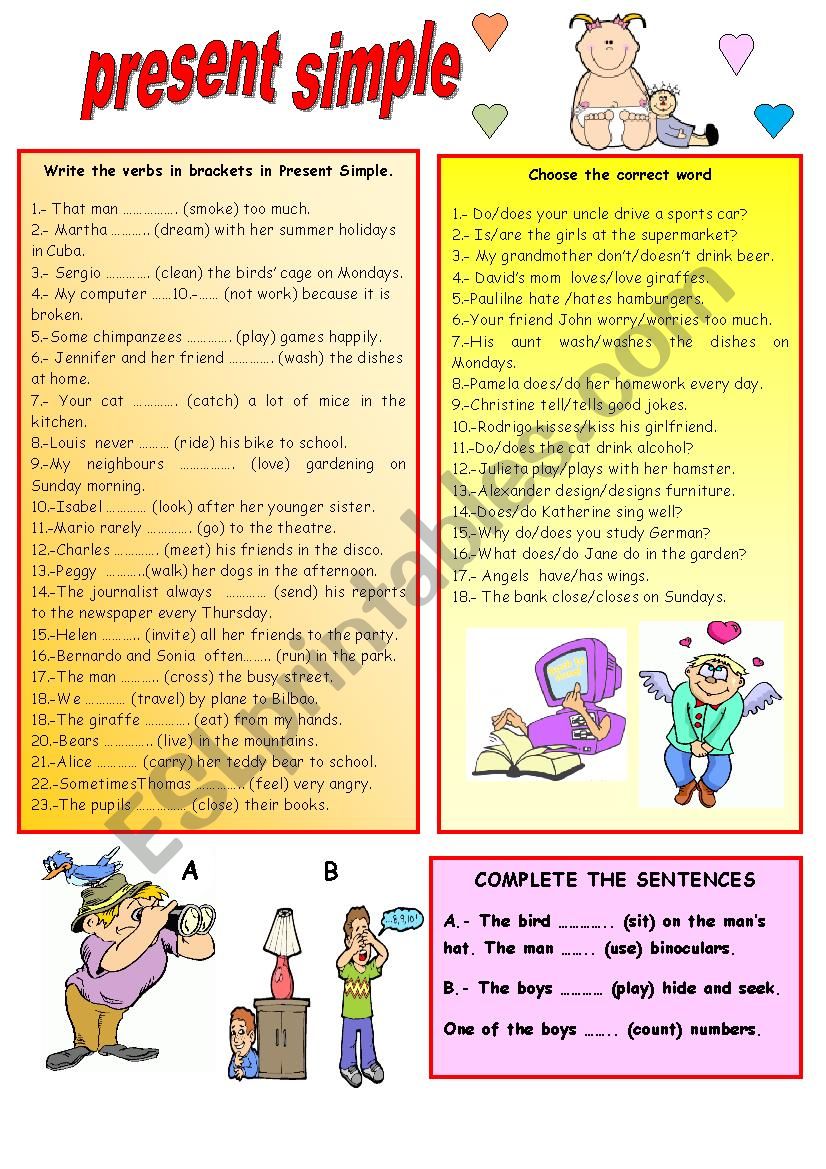 PRESENT SIMPLE TENSE worksheet