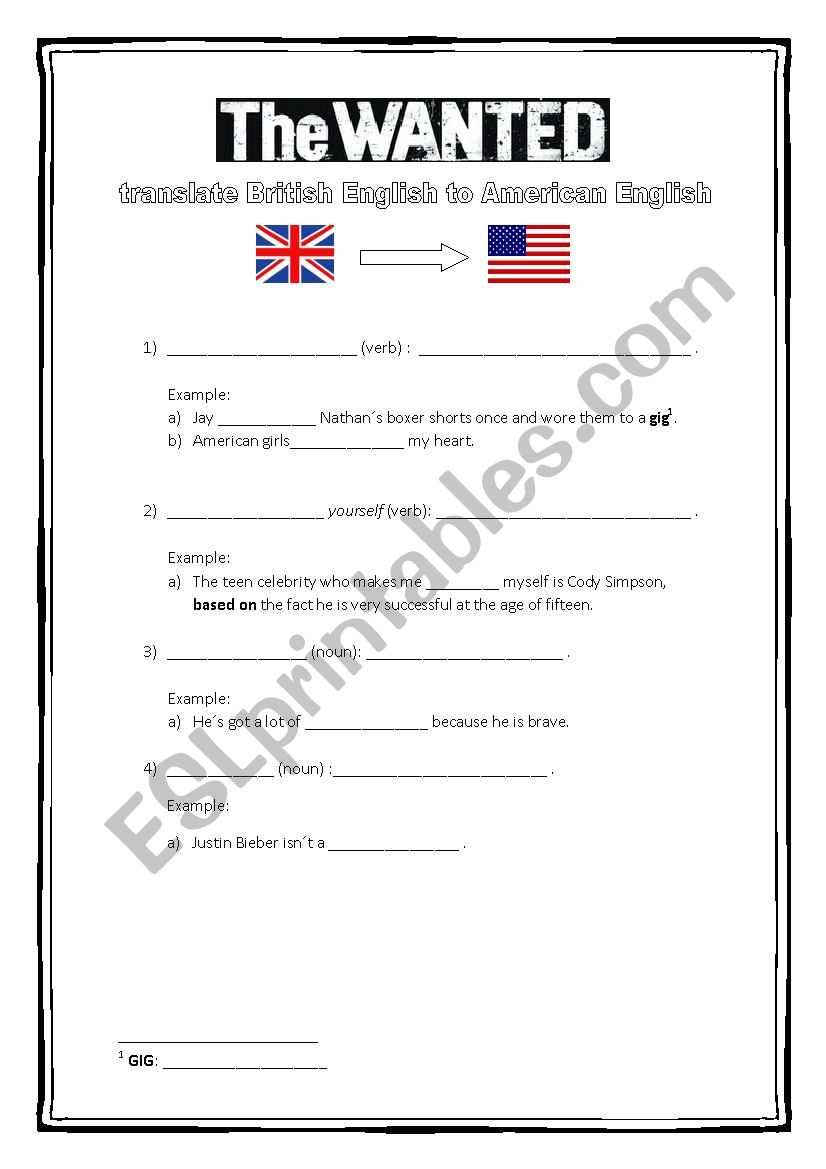 BRITISH ENGLISH vs AMERICAN ENGLISH (with key)