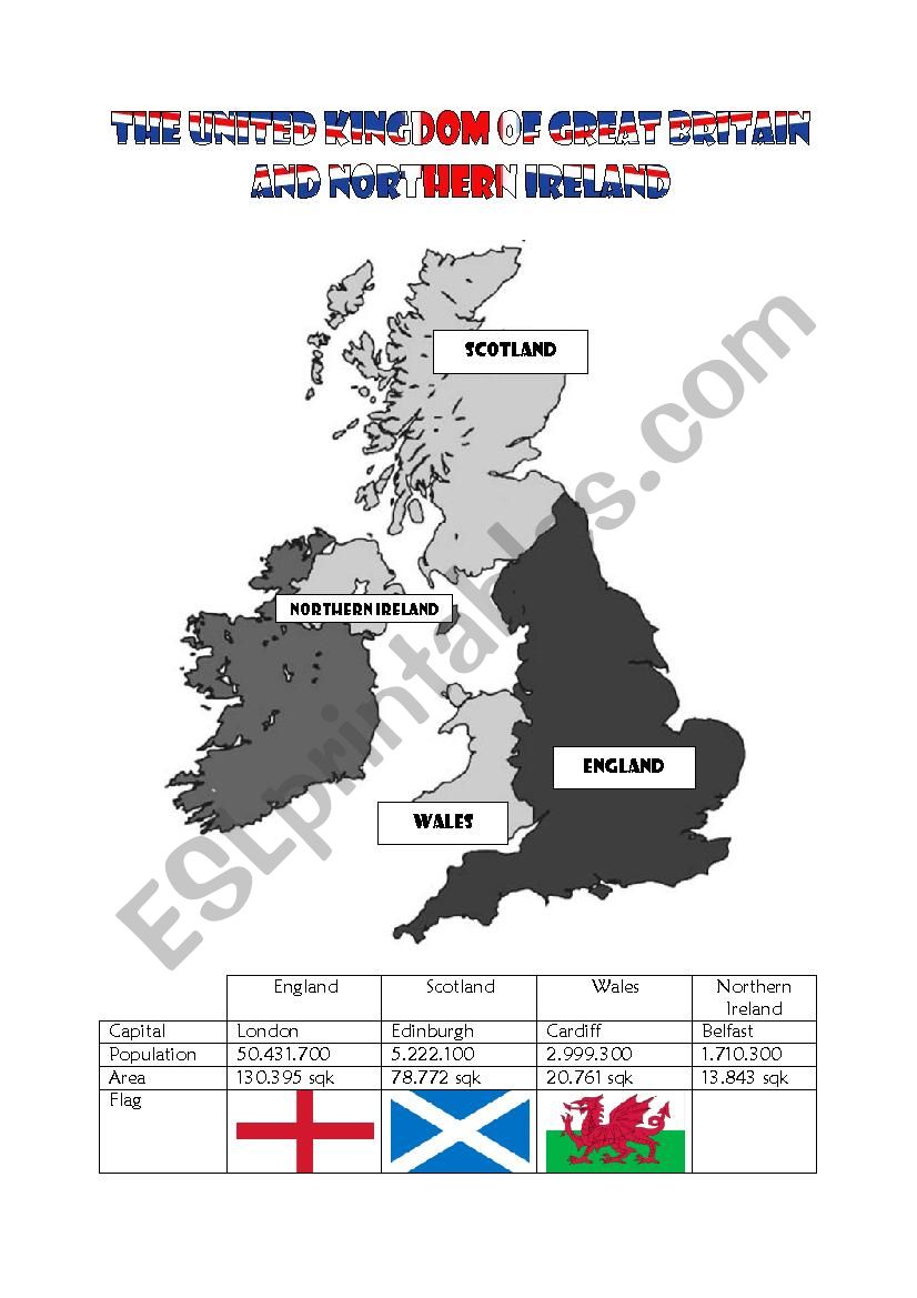 UK map worksheet