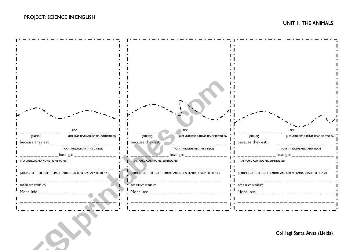 Animals Classification worksheet