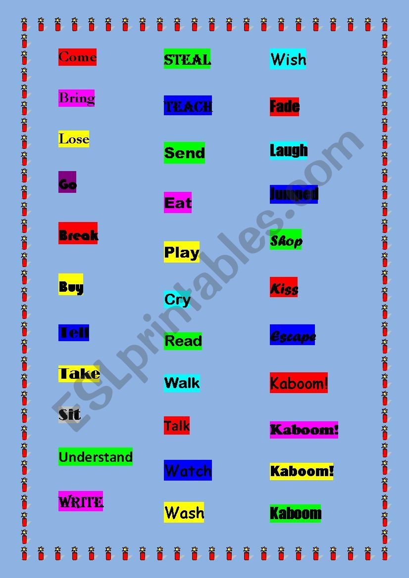 Kaboom worksheet