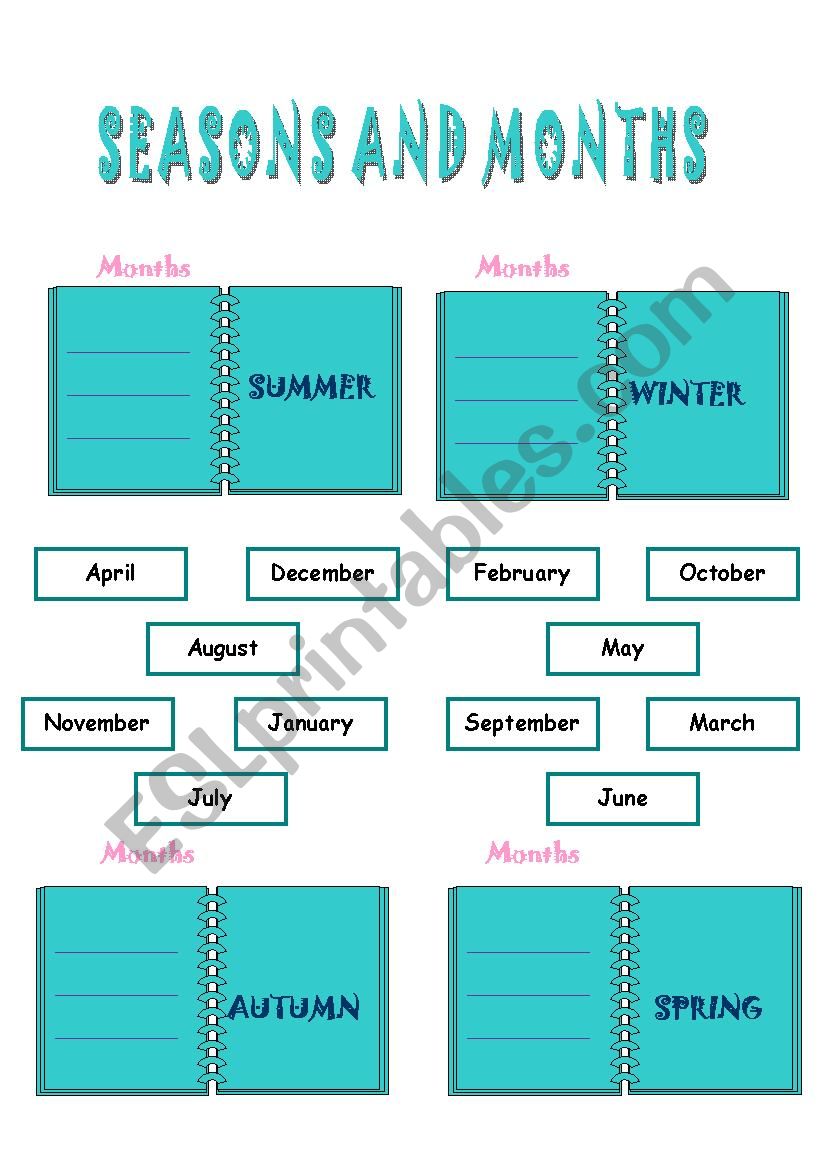 seasons and months worksheet