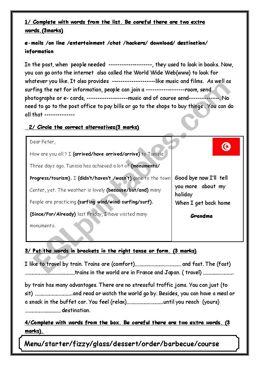 mid term test n3 for 9th forms