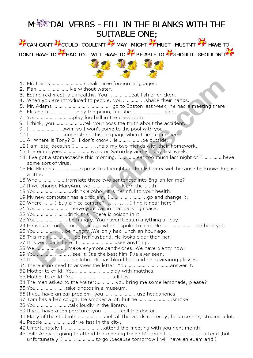 MODAL VERBS 3  worksheet