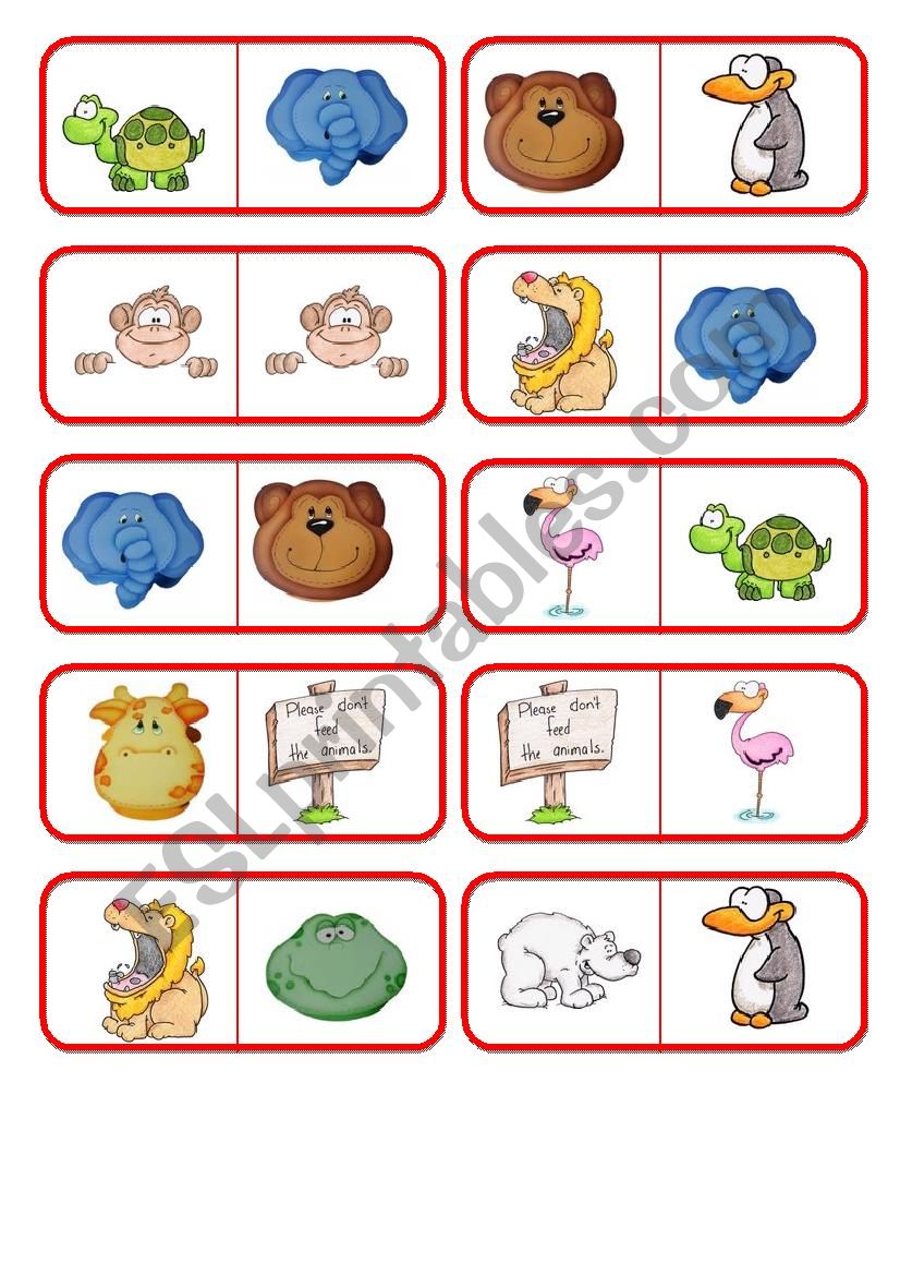 DOMINOES ANIMALS worksheet