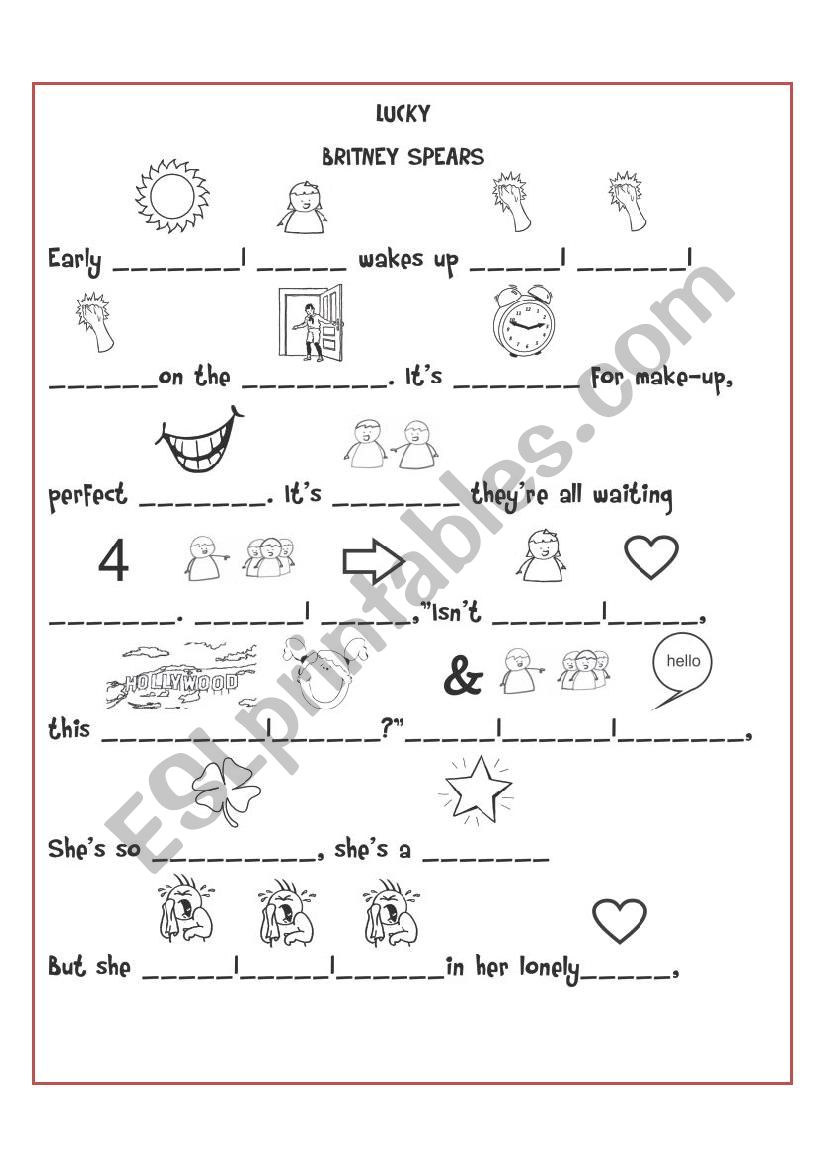 Lucky Britney Spears worksheet