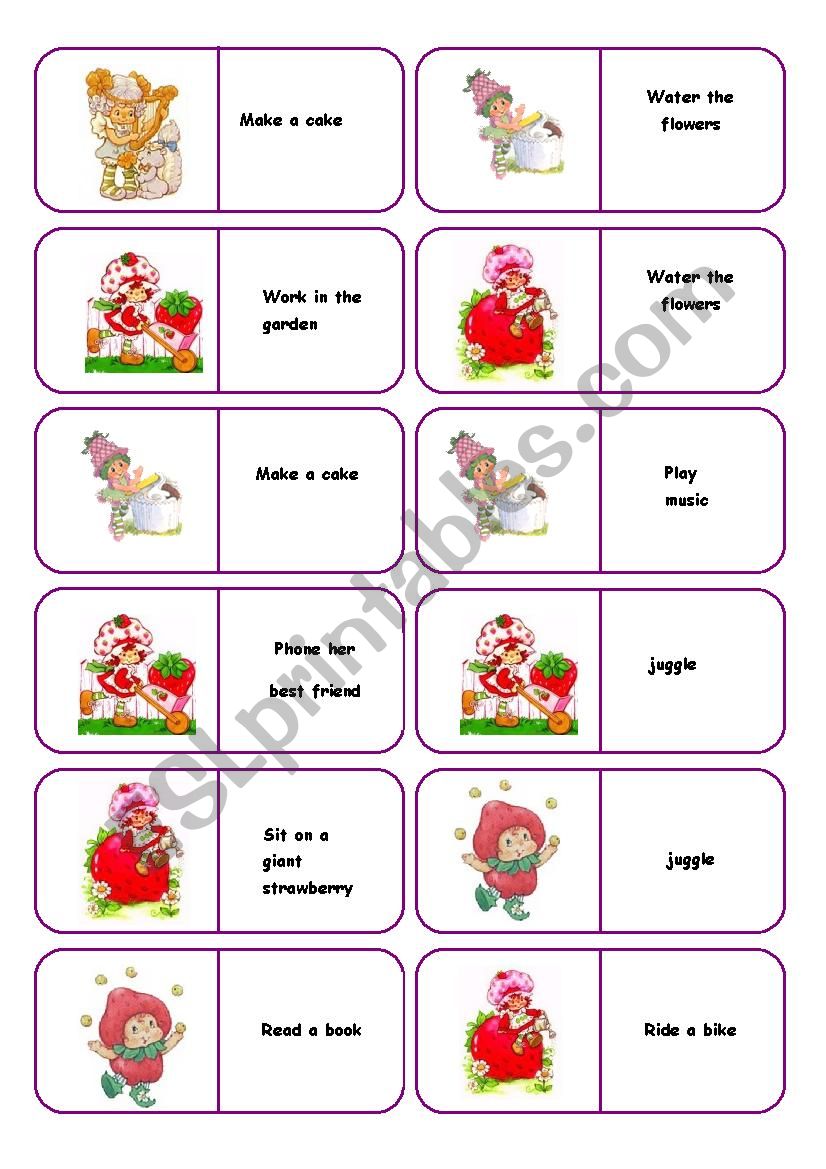 DOMINOES STRAWBERRY SHORTCAKE worksheet