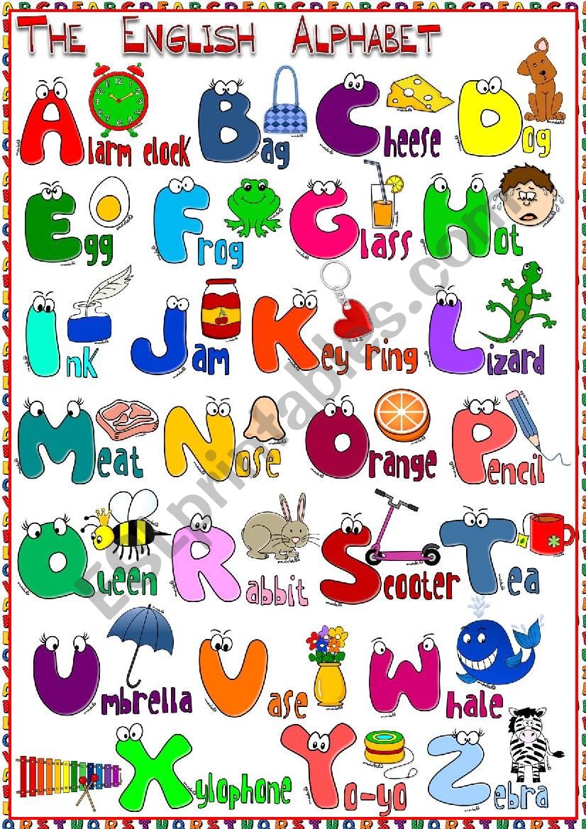 The English Alphabet - POSTER worksheet