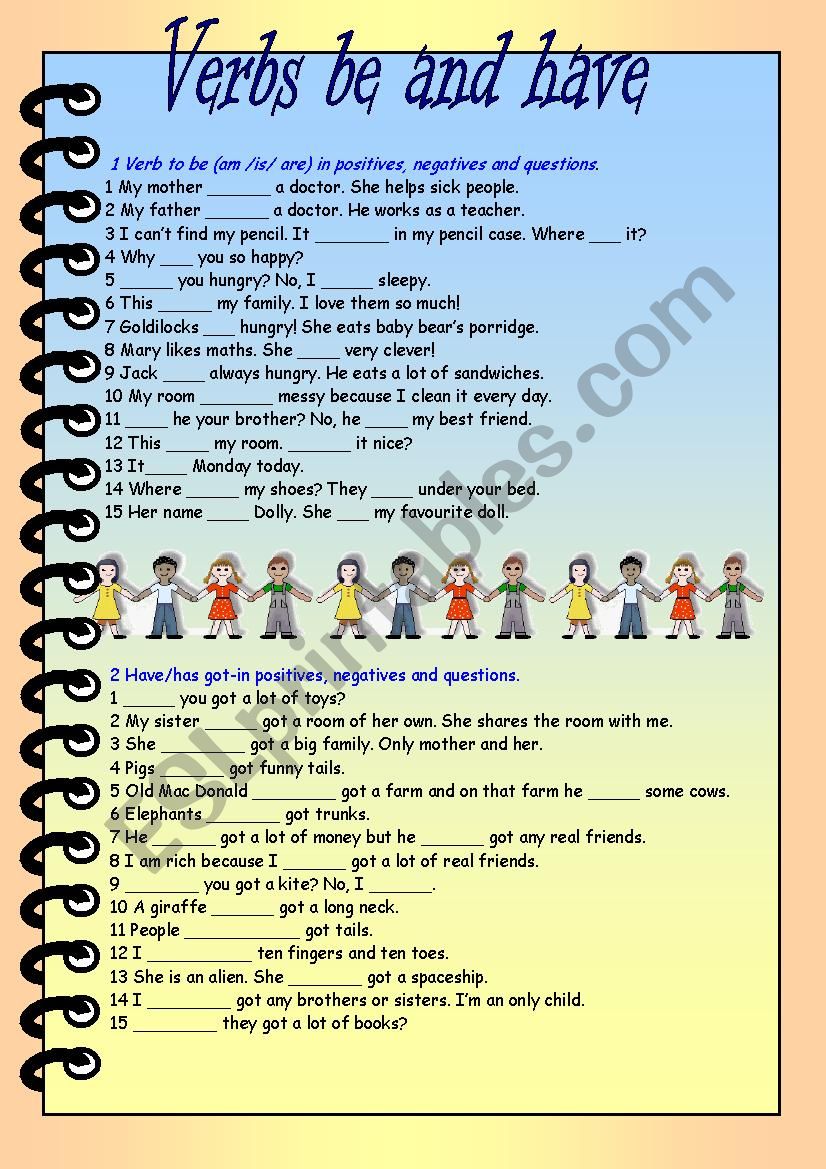 Verbs be and have worksheet