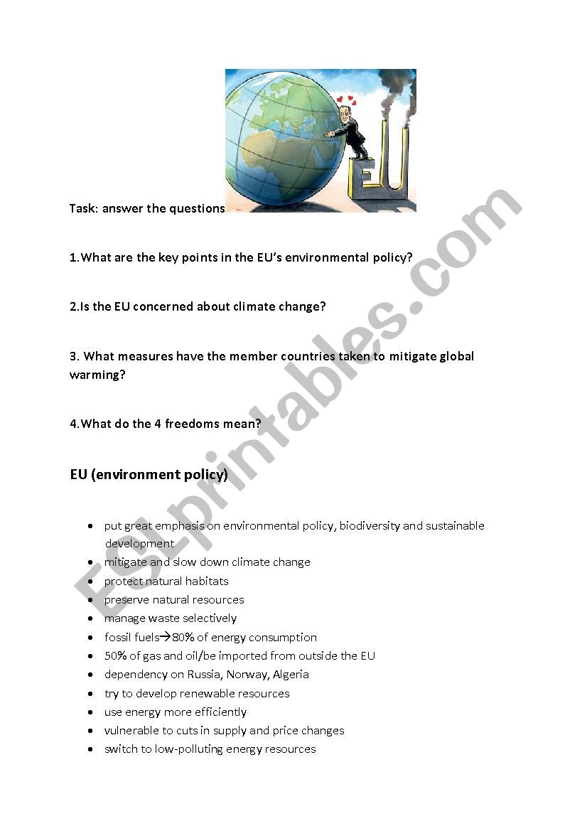 Eu, environment policy, 4 freedoms