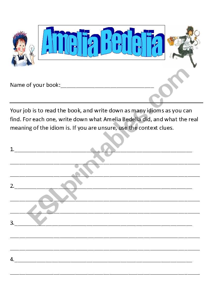 Amelia Bedelia (Idioms) worksheet