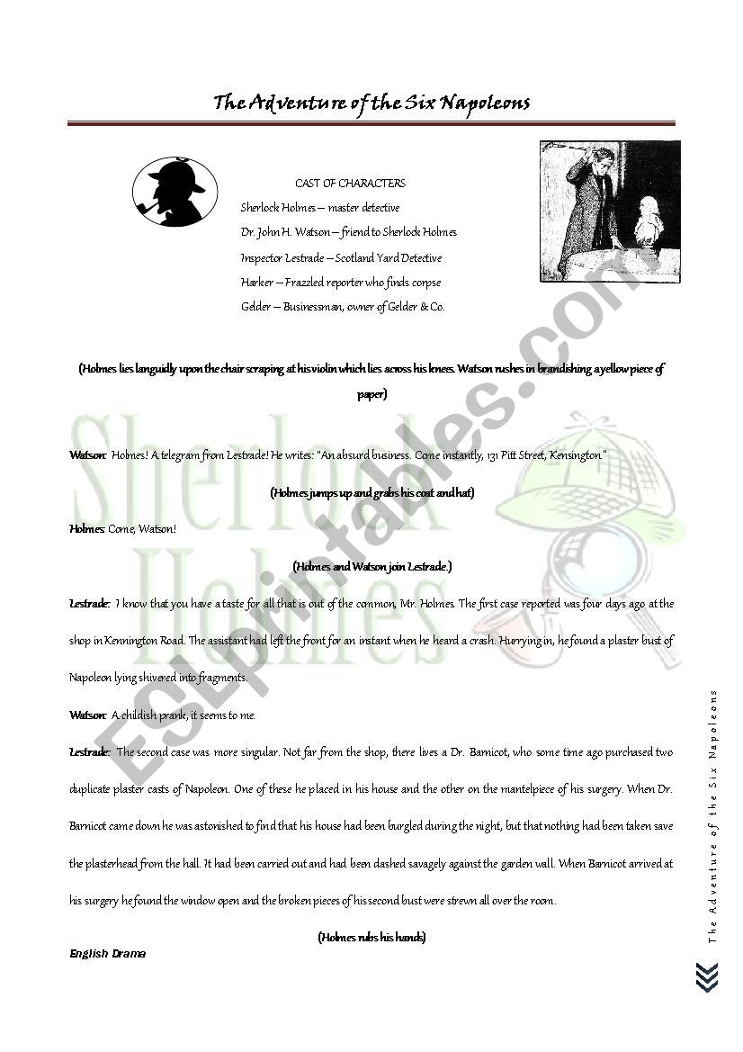 Sherlock Holmes.Drama worksheet
