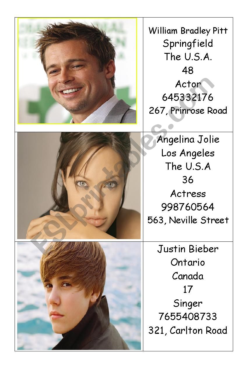 Famous People Flashcards worksheet