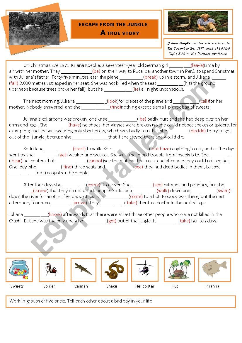  The past . A true story worksheet