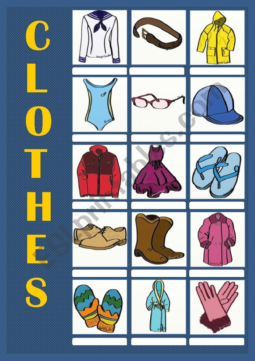 Clothes Vocabulary Exercise worksheet