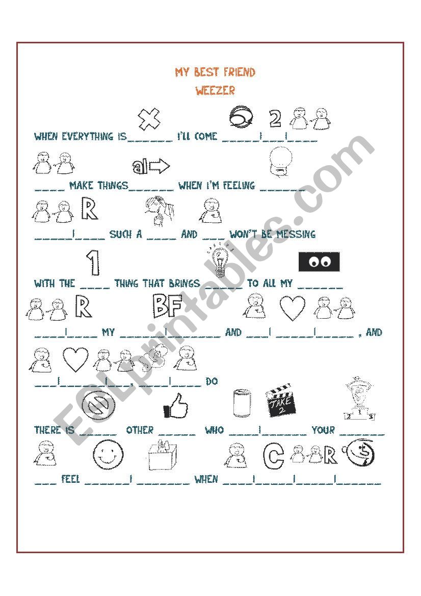 My Best Friend worksheet