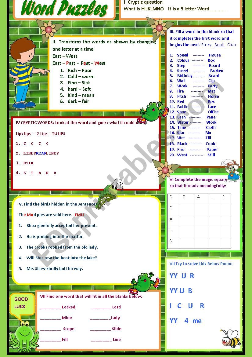 Word Games worksheet