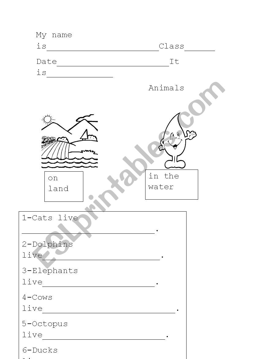 animal habitat worksheet