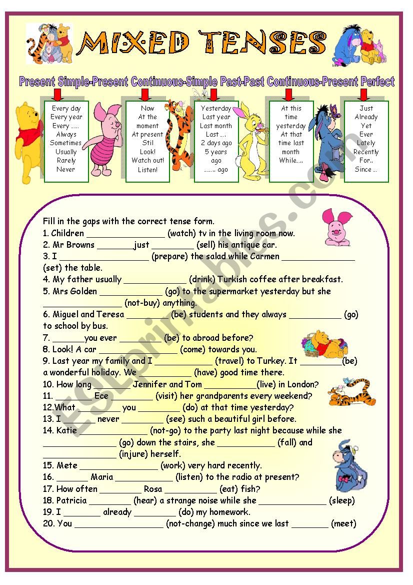 Mixed Tenses ESL Worksheet By Bburcu