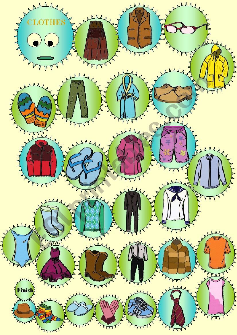 Clothes Boardgame worksheet