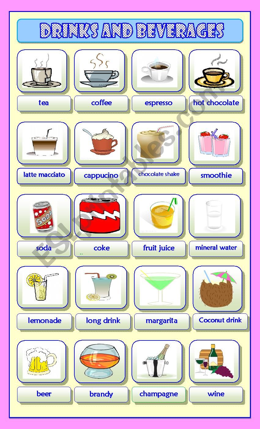 Drinks & Beverages worksheet