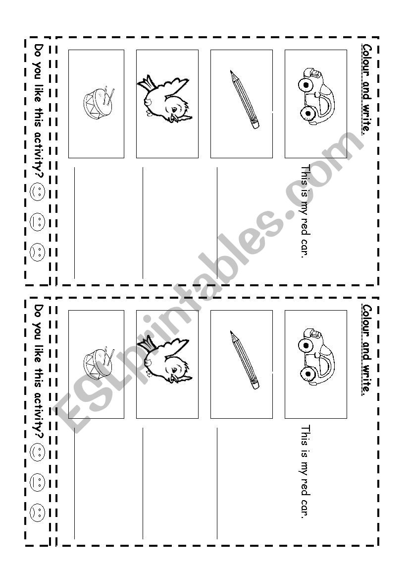 Colour and write worksheet