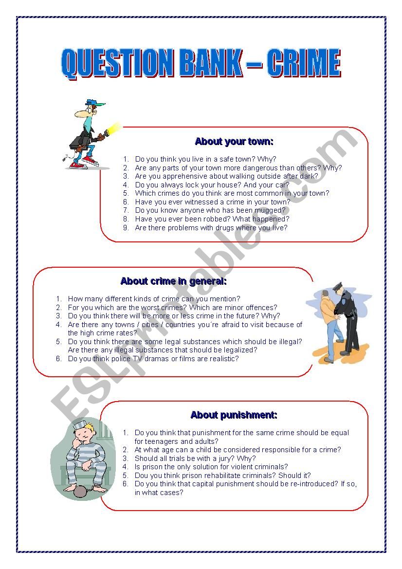 QUESTION BANK CRIME worksheet