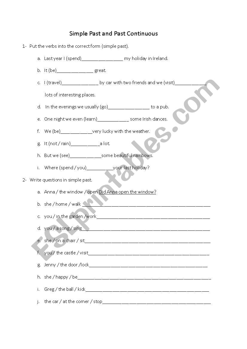 Simple Past and Past Continuous
