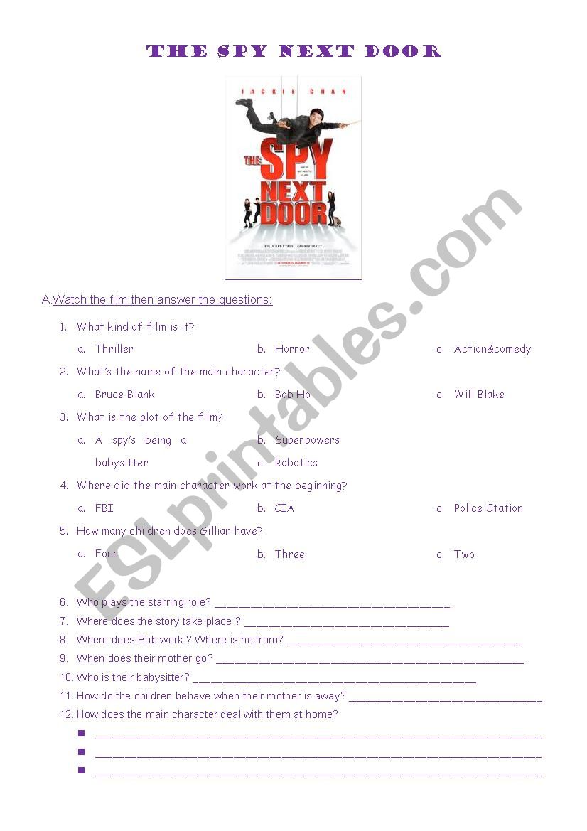 THE SPY NEXT DOOR (2010) JACKIE CHAN MOVIE-W.SHEET