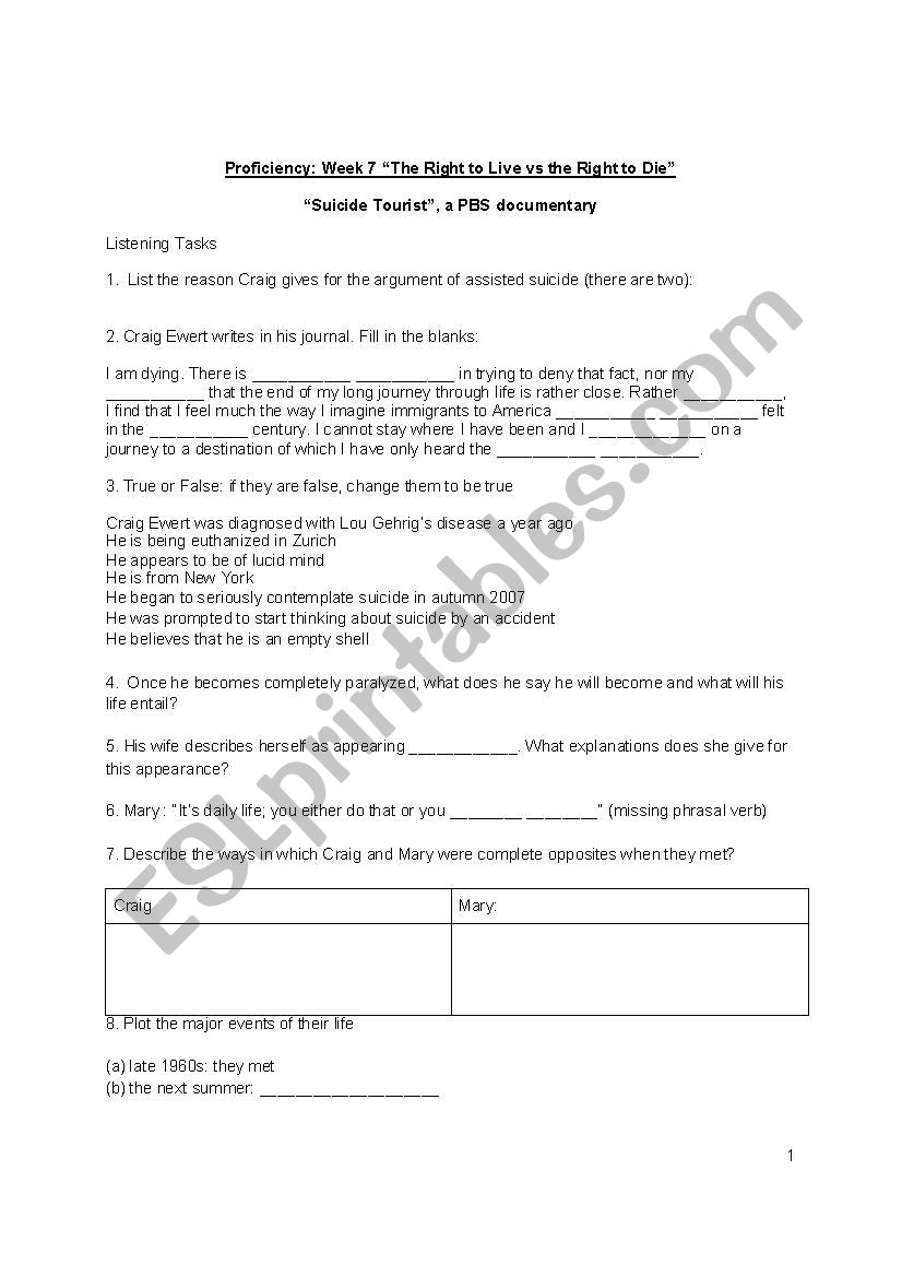 PBS Suicide Tourist worksheet