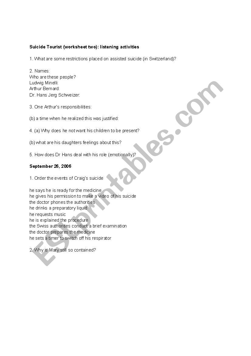 PBS Suicide Tourist part 2 worksheet