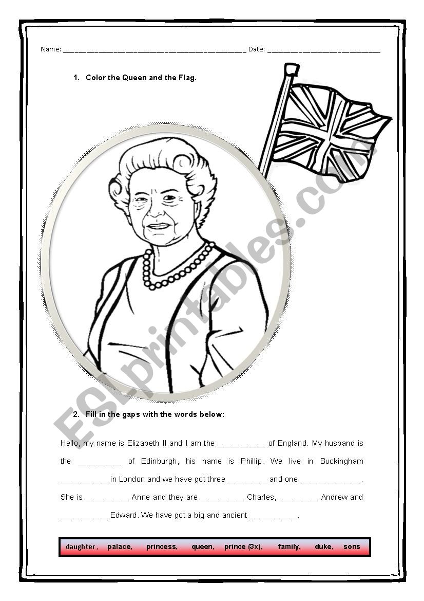 The Royal Family worksheet