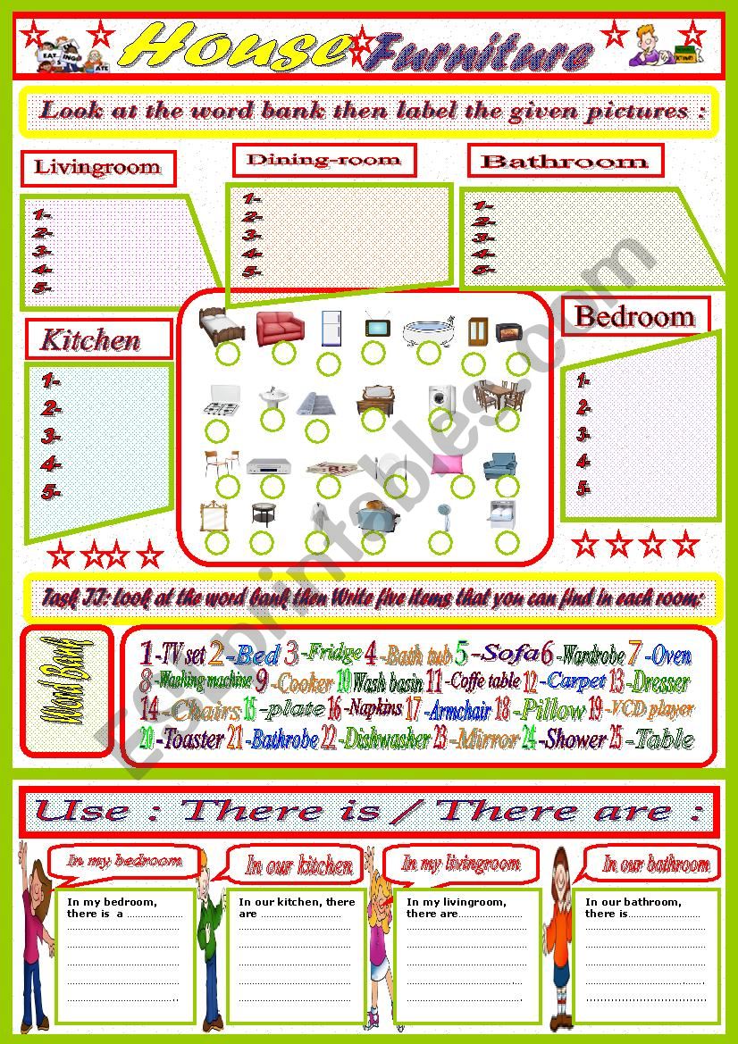 Furniture worksheet