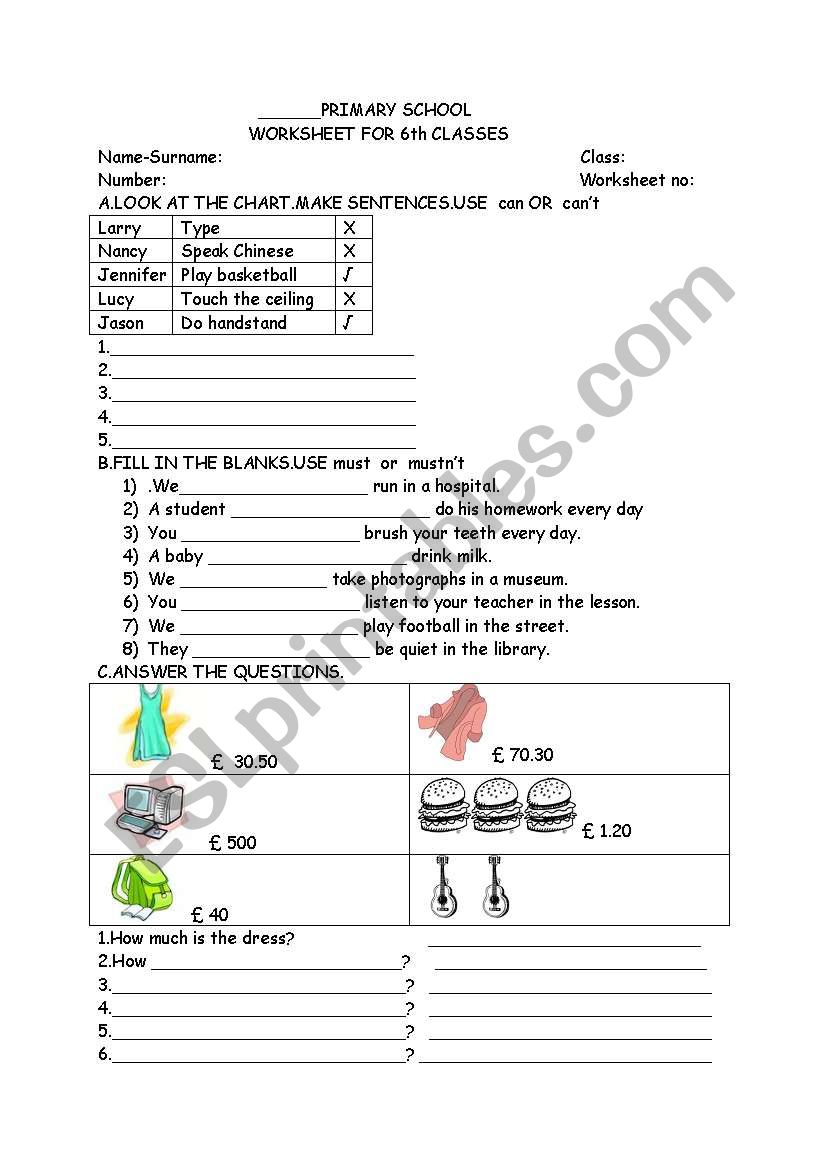 can and simple present worksheet