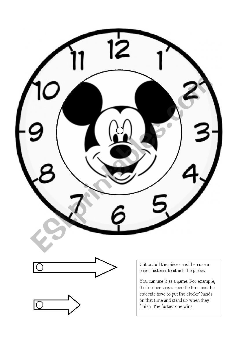Mickey Clock Game worksheet