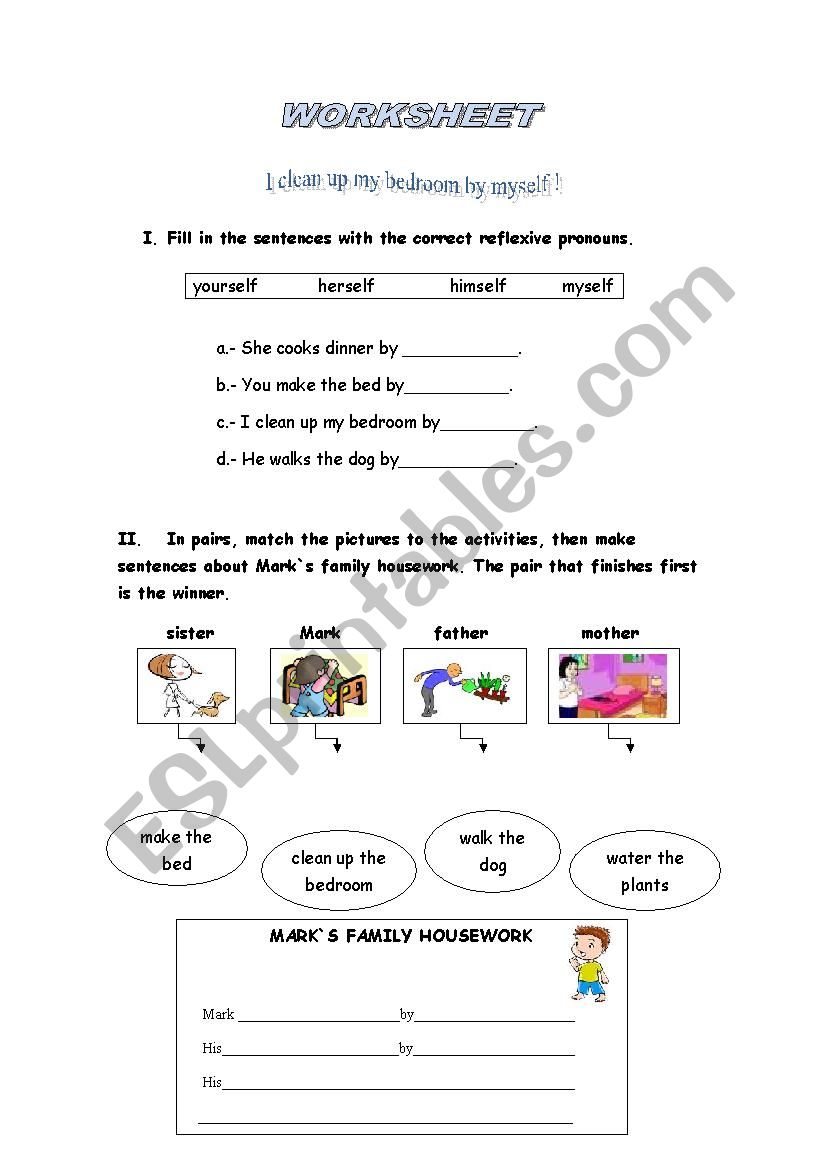 REFLEXIVE PRONOUNS worksheet