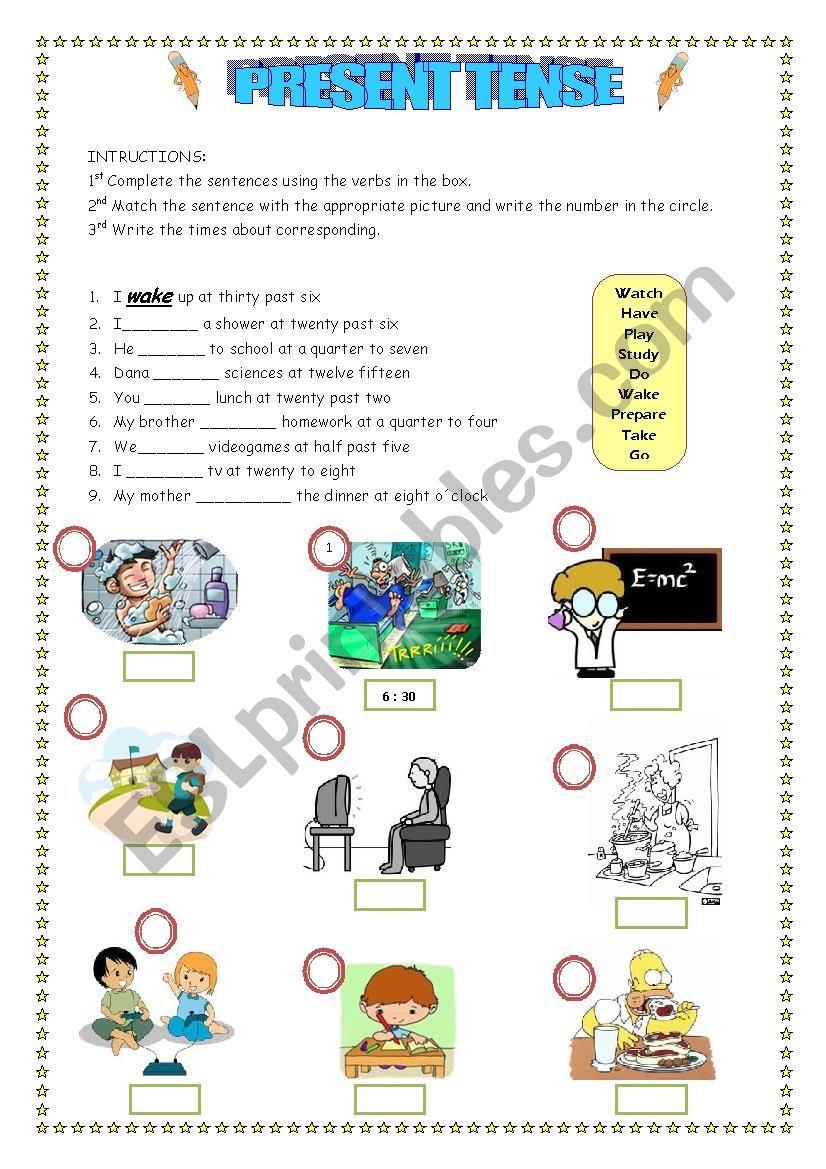 PRESENT TENSE worksheet