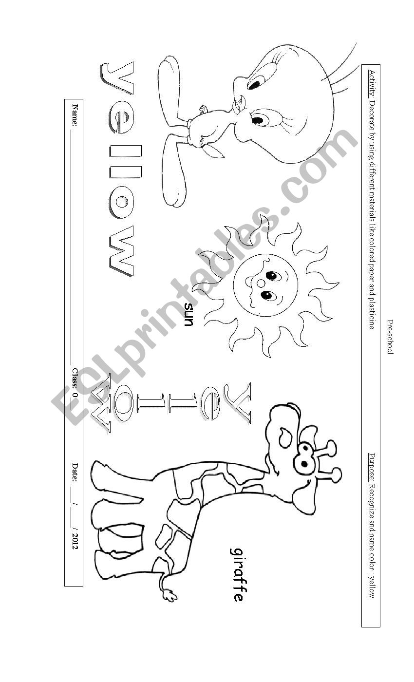 PRIMARY COLORS worksheet