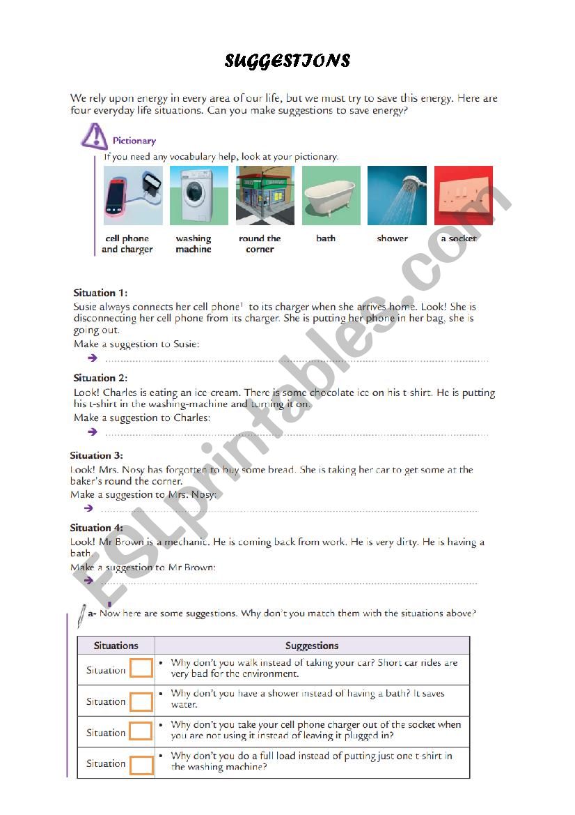 saving energy worksheet