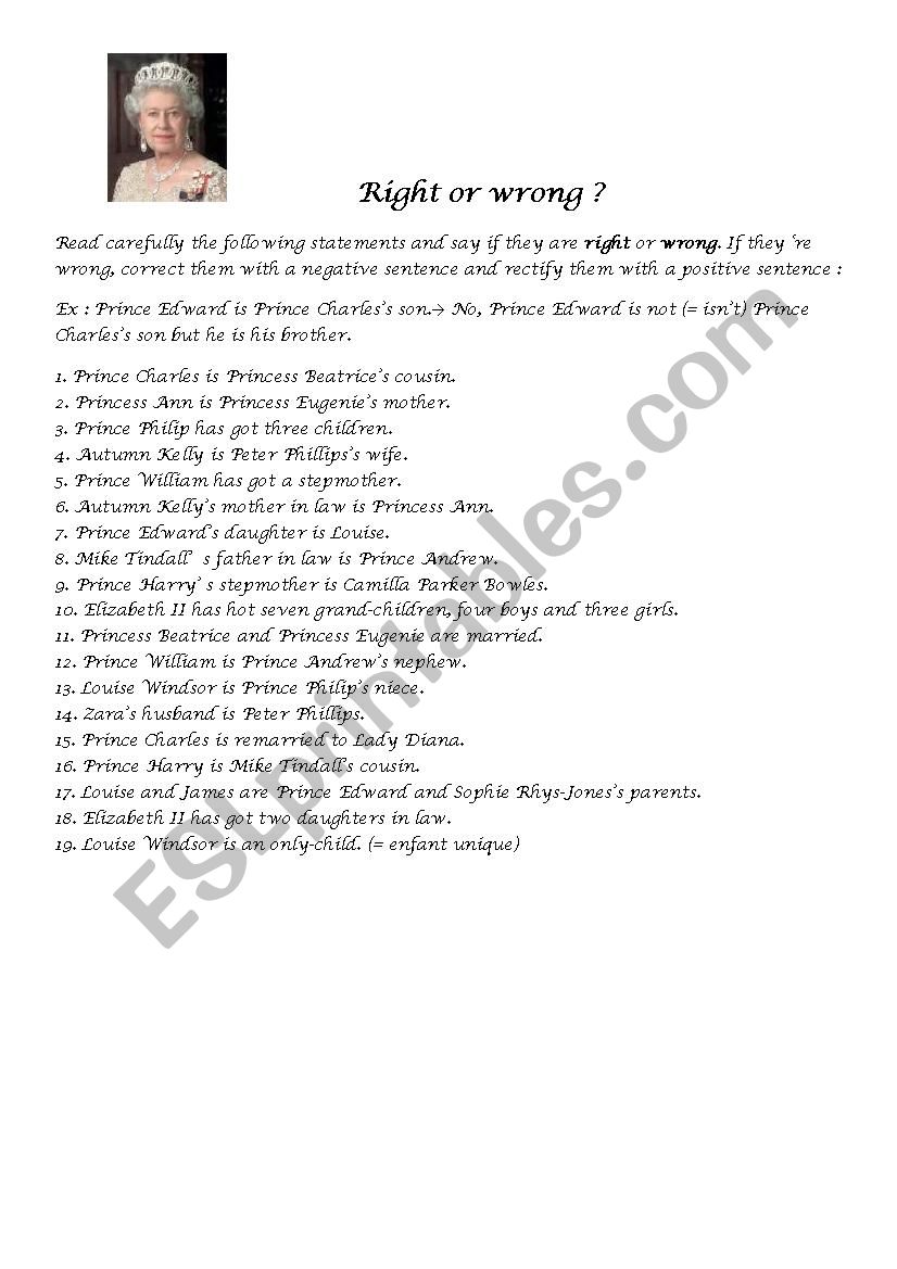 right or wrong worksheet