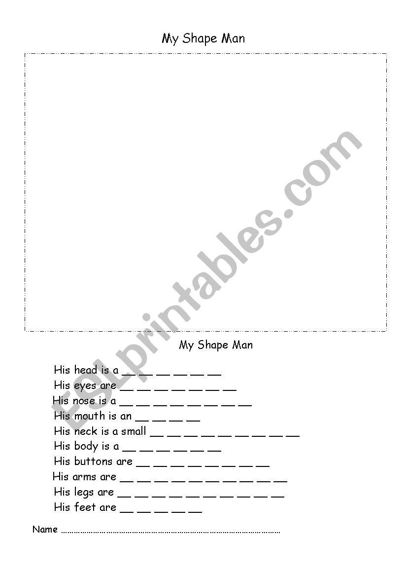 My Shape Man  worksheet