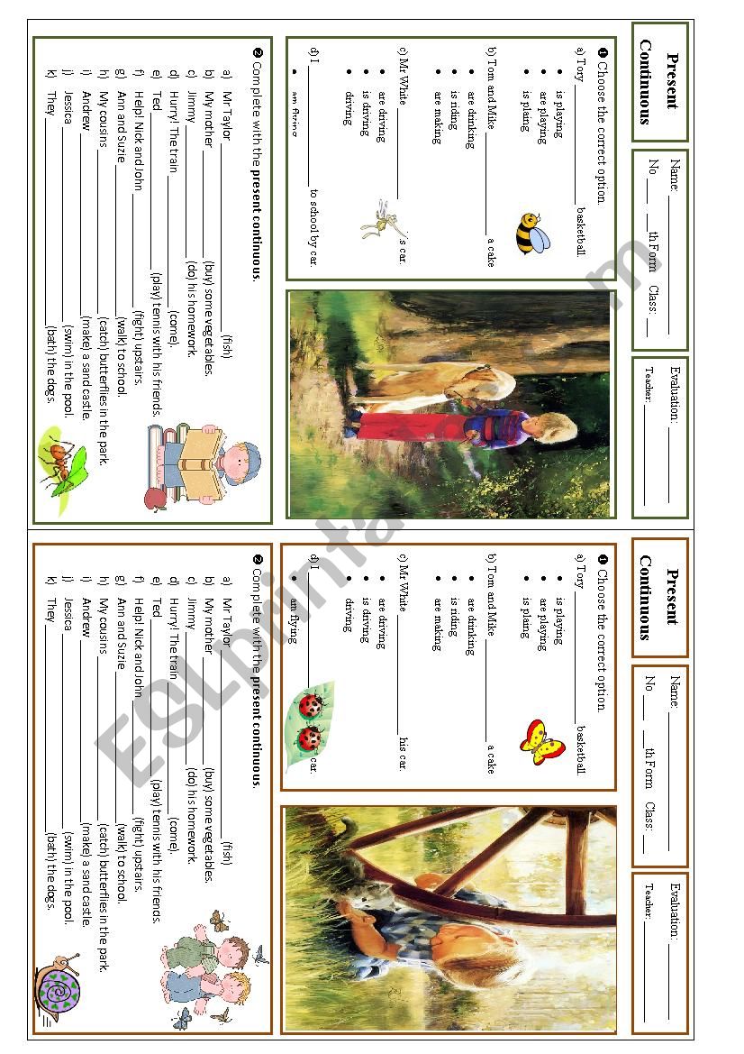 Present Continuous worksheet