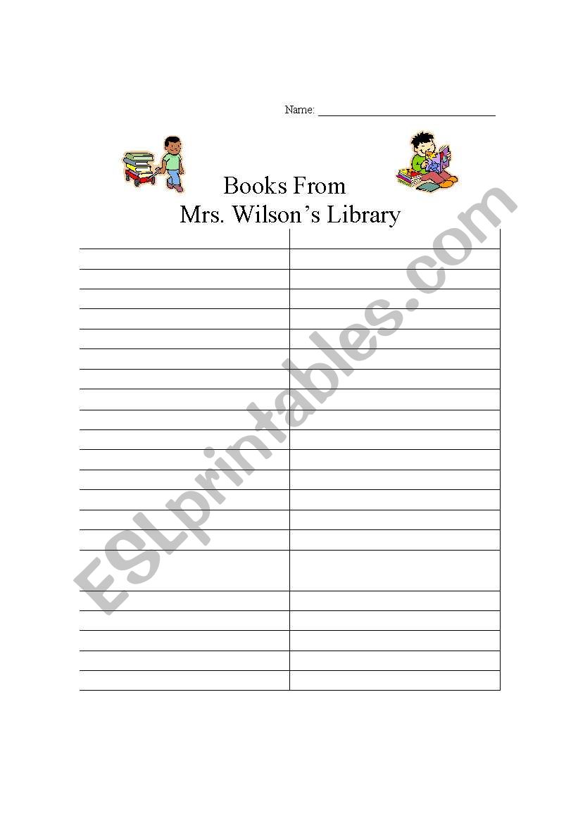 Book Checkout Form worksheet