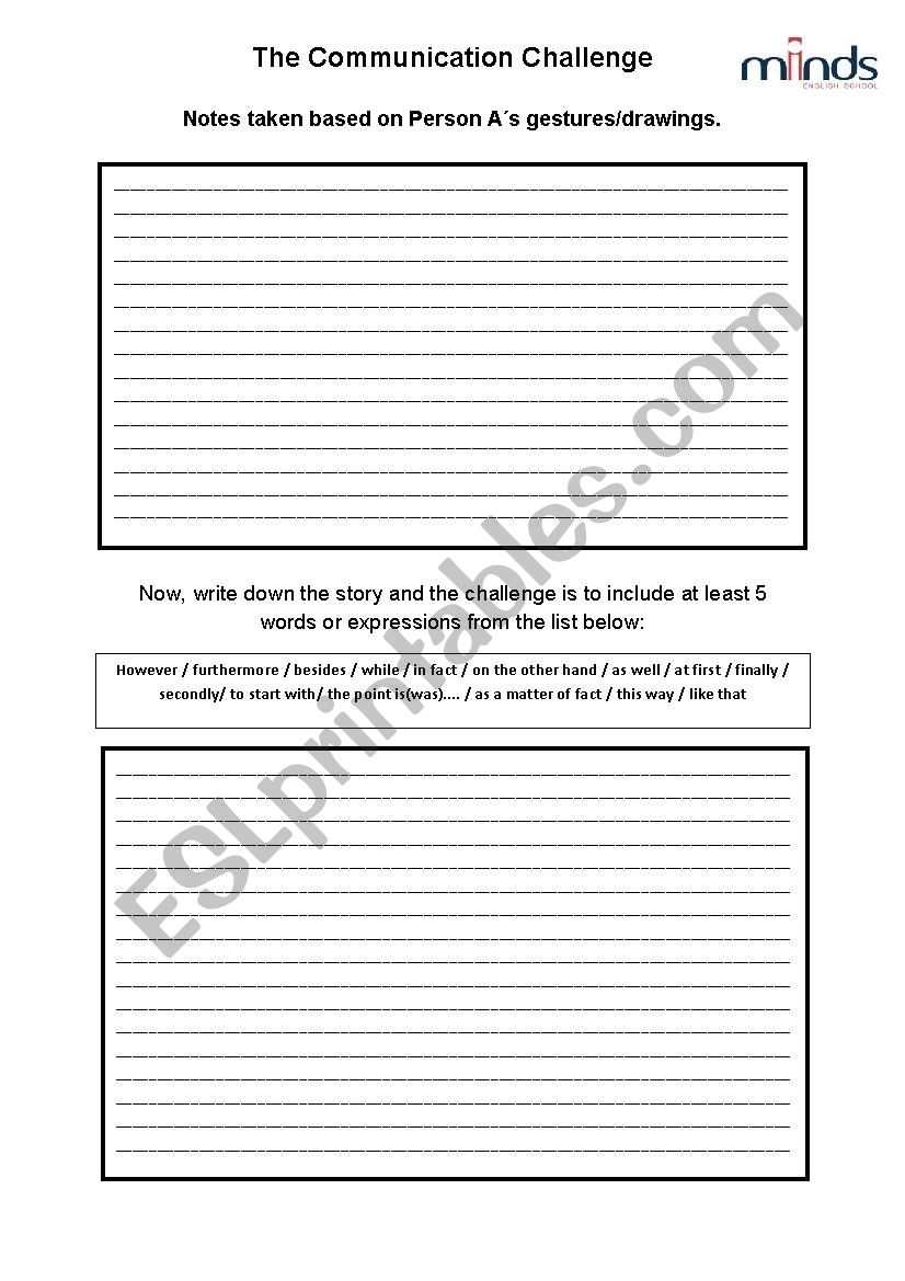 The communication challenge worksheet