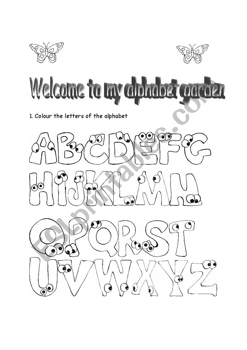 Alphabet-colouring worksheet