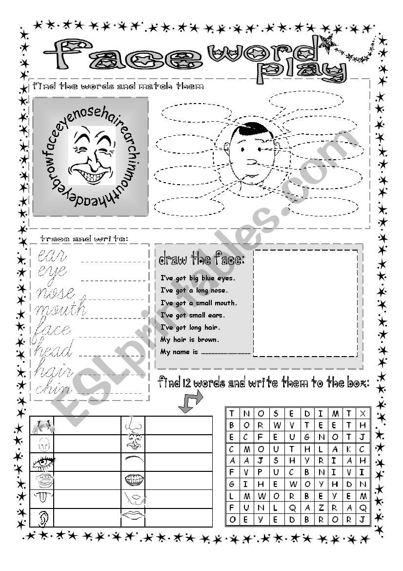 Face Word Play worksheet