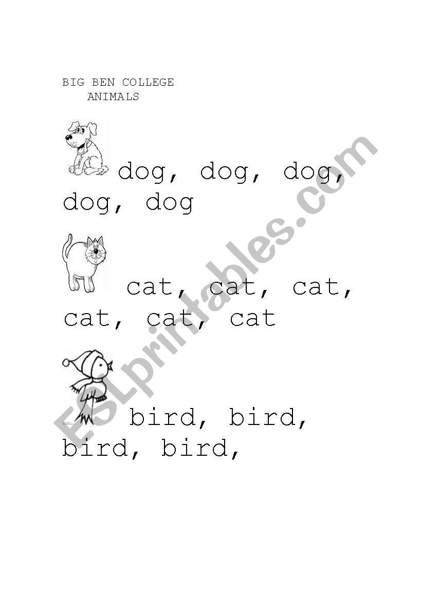 trace pet animals worksheet