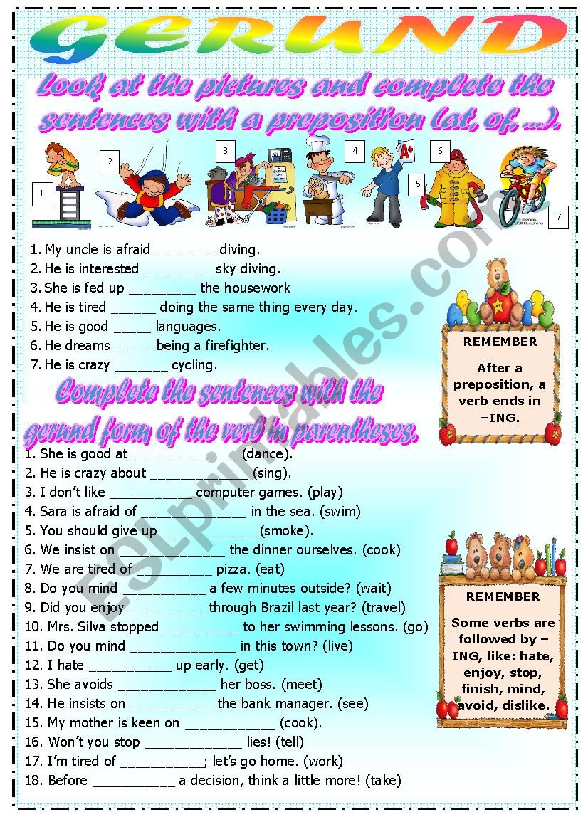 Gerund worksheet