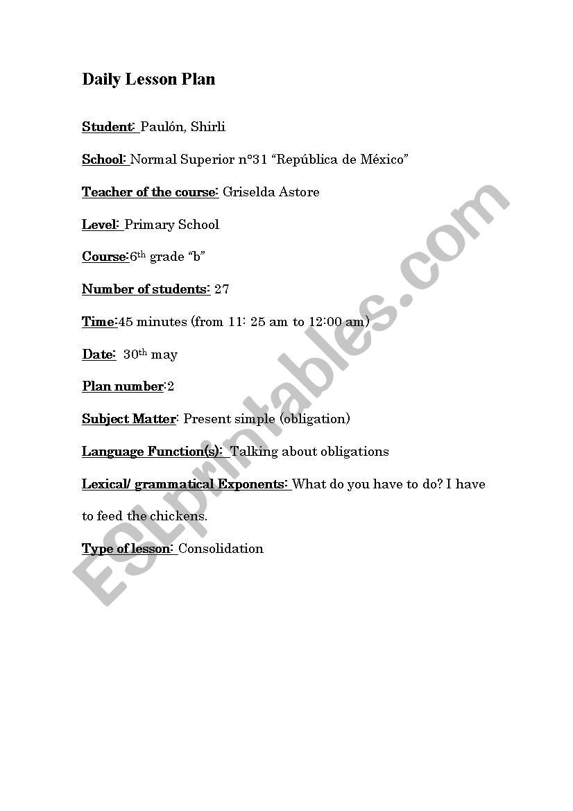 chores worksheet