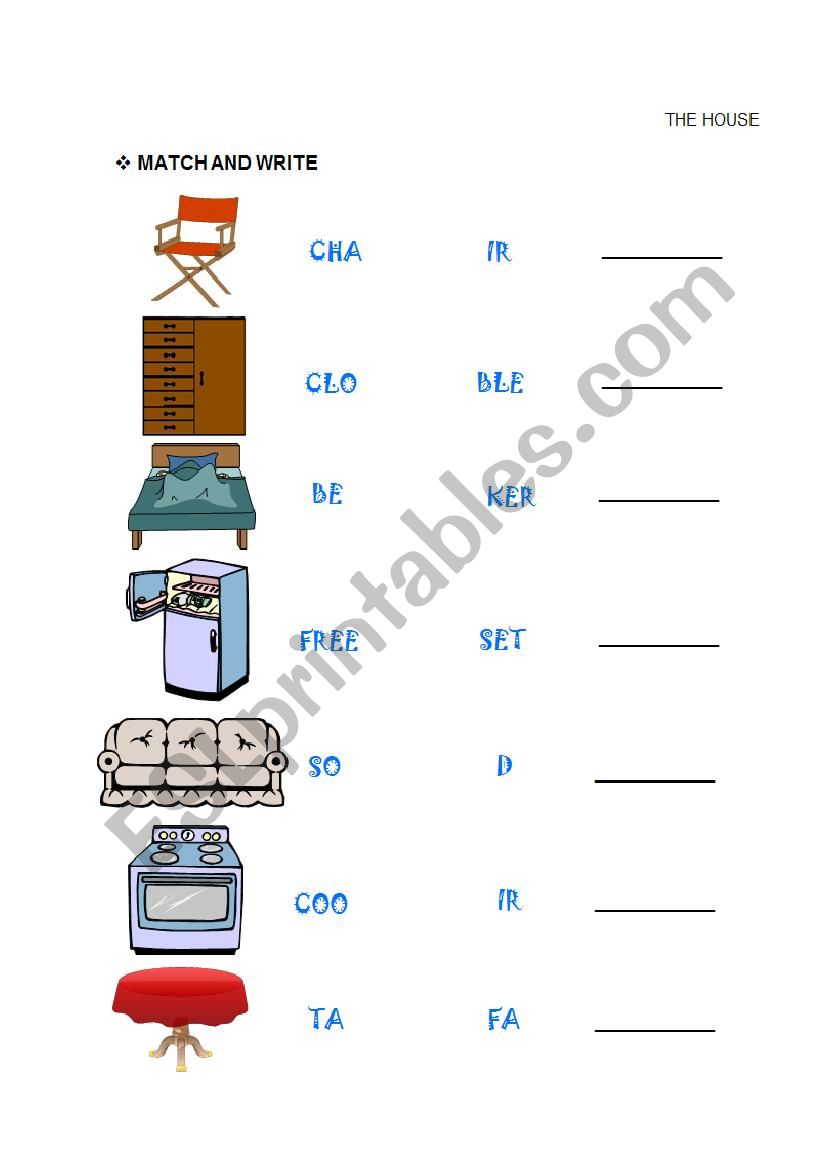 Furniture! worksheet